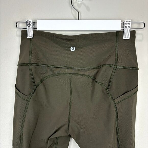 Lululemon All The Right Places Crop II *23" Dark Olive 6 - Picture 7 of 9